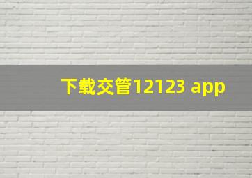 下载交管12123 app